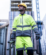 Hi-vis two-tone thermal jacket — lifestyle