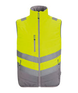 Hi-vis two-tone thermal bodywarmer — Yellow