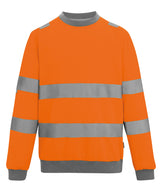 Hi-vis Pro contrast crew neck sweatshirt — Orange