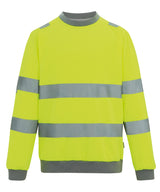Hi-vis Pro contrast crew neck sweatshirt — Yellow
