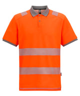 Hi-vis pro comfort polycotton polo — Black/Orange