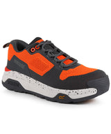 Crossfort S1 X-over metal-free safety trainers — Flame Orange/Gunmetal