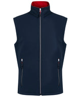 Ascender 2-layer softshell bodywarmer — Navy/Classic Red