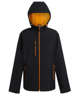 Navigate 2-layer hooded softshell jacket — Black/Orange Pop