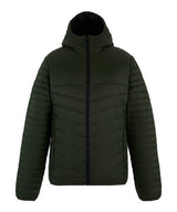 Loftlite hooded baffle jacket — Dark Khaki/Black