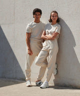 Unisex sustainable fashion cuffed joggers — lifestyle