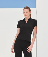 Women's short sleeve stretch polo — lifestyle
