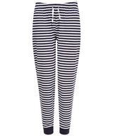 Women's cuffed lounge pants — Navy/White Stripes