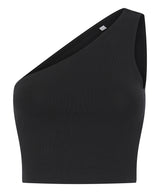 Women’s one-shoulder top — Black
