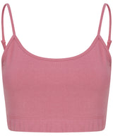 Women's sustainable fashion cropped cami top with adjustable straps — Dusky Pink