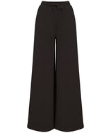 Women's sustainable fashion wide leg joggers — Black