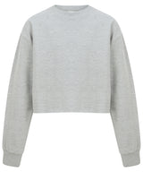 Kids cropped slounge sweat — Heather Grey
