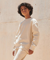 Kids sustainable fashion curved hem sweatshirt — lifestyle