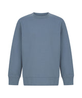 Kids sustainable fashion curved hem sweatshirt — Stone Blue