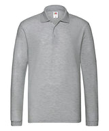 Premium long sleeve polo — Athletic Heather