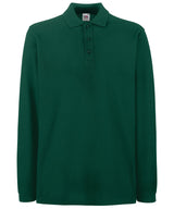 Premium long sleeve polo — Forest Green