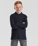Kids long sleeve 65/35 polo — lifestyle