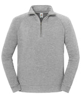 Iconic premium zip-neck sweat — Athletic Heather*