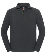 Iconic premium zip-neck sweat — Light Graphite