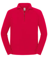 Iconic premium zip-neck sweat — Red