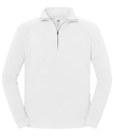 Iconic premium zip-neck sweat — White