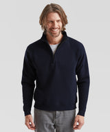 Premium 70/30 zip-neck sweatshirt — lifestyle