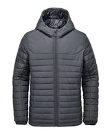 Nautilus quilted hooded jacket — Dolphin