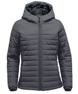 Women’s Nautilus quilted hooded jacket — Dolphin