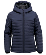 Women’s Nautilus quilted hooded jacket — Navy