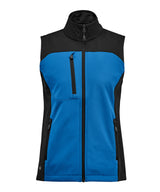 Women’s Cascades softshell vest — Azure Blue/Black