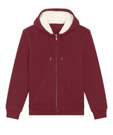 Unisex Hygger sherpa zip-through sweatshirt (STSU956) — Burgundy
