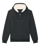 Unisex Hygger sherpa zip-through sweatshirt (STSU956) — Dark Heather Grey
