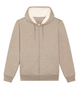 Unisex Hygger sherpa zip-through sweatshirt (STSU956) — Heather Sand