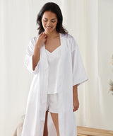 Women's satin robe — lifestyle
