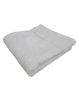 Organic bath towel with printable border — White
