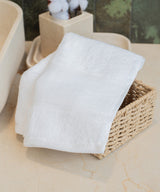 Organic guest towel with printable border — lifestyle