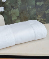 Organic bath sheet with printable border — lifestyle