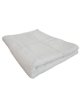 Organic bath sheet with printable border — White