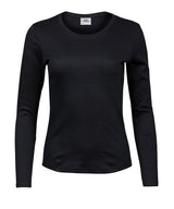 Women’s long sleeve interlock tee (590) — Black