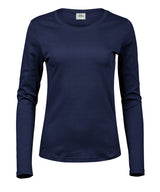 Women’s long sleeve interlock tee (590) — Navy