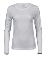 Women’s long sleeve interlock tee (590) — White