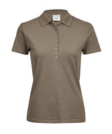 Women’s luxury stretch polo (145) — Clay