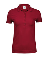 Women’s luxury stretch polo (145) — Deep Red