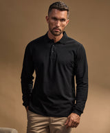 Luxury stretch long sleeve polo (1406) — lifestyle
