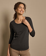 Women’s stretch 3/4-sleeve tee (460) — lifestyle