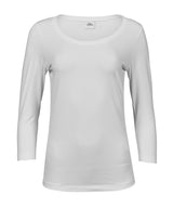 Women’s stretch 3/4-sleeve tee (460) — White