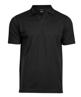 Luxury stretch v-neck polo (1404) — Black
