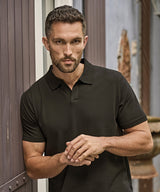 Luxury stretch v-neck polo (1404) — lifestyle