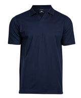 Luxury stretch v-neck polo (1404) — Navy