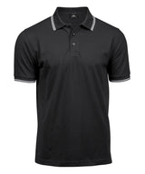 Luxury stripe stretch polo (1407) — Black/White